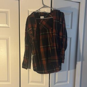 Cat & Jack Black and Orange Button Down Shirt